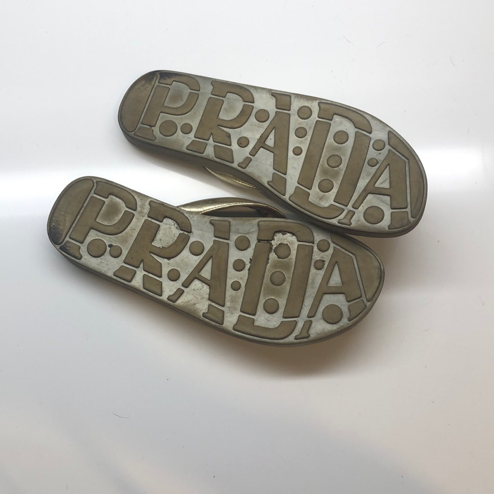 Prada patent leather thong sandals